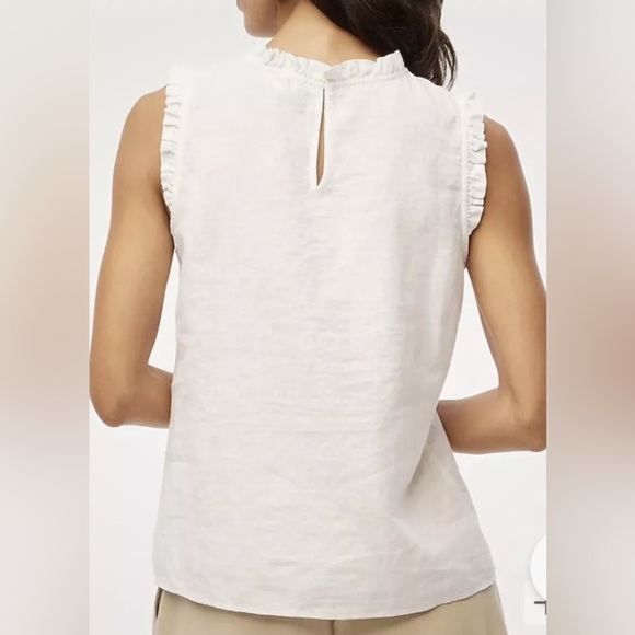 JCrew Chic White Ruffle Sleeveless Top - Picture 5 of 5